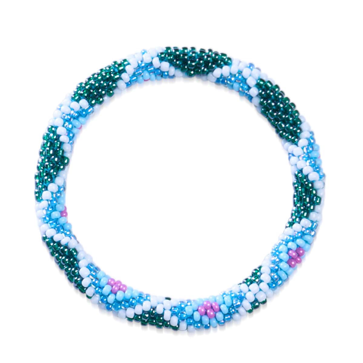 Délice des dauphins | Bracelet de perles de verre de l'Himalaya